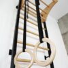 Zestaw gimnastyczny drewniany / rehabilitacyjny czarny (drabinka gimnastyczna + drążek + huśtawki)  250 x 90 cm